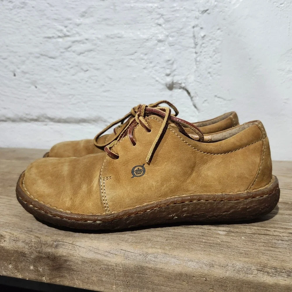 Born Sequoia Leather Lace Up Oxfords Shoes Womens 7 EU 38 Handcrafted Gorpcore